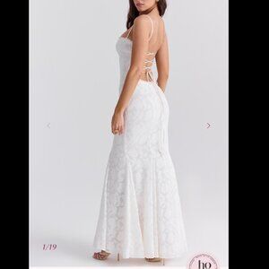 House of cb floral applique bridal dress in Joan